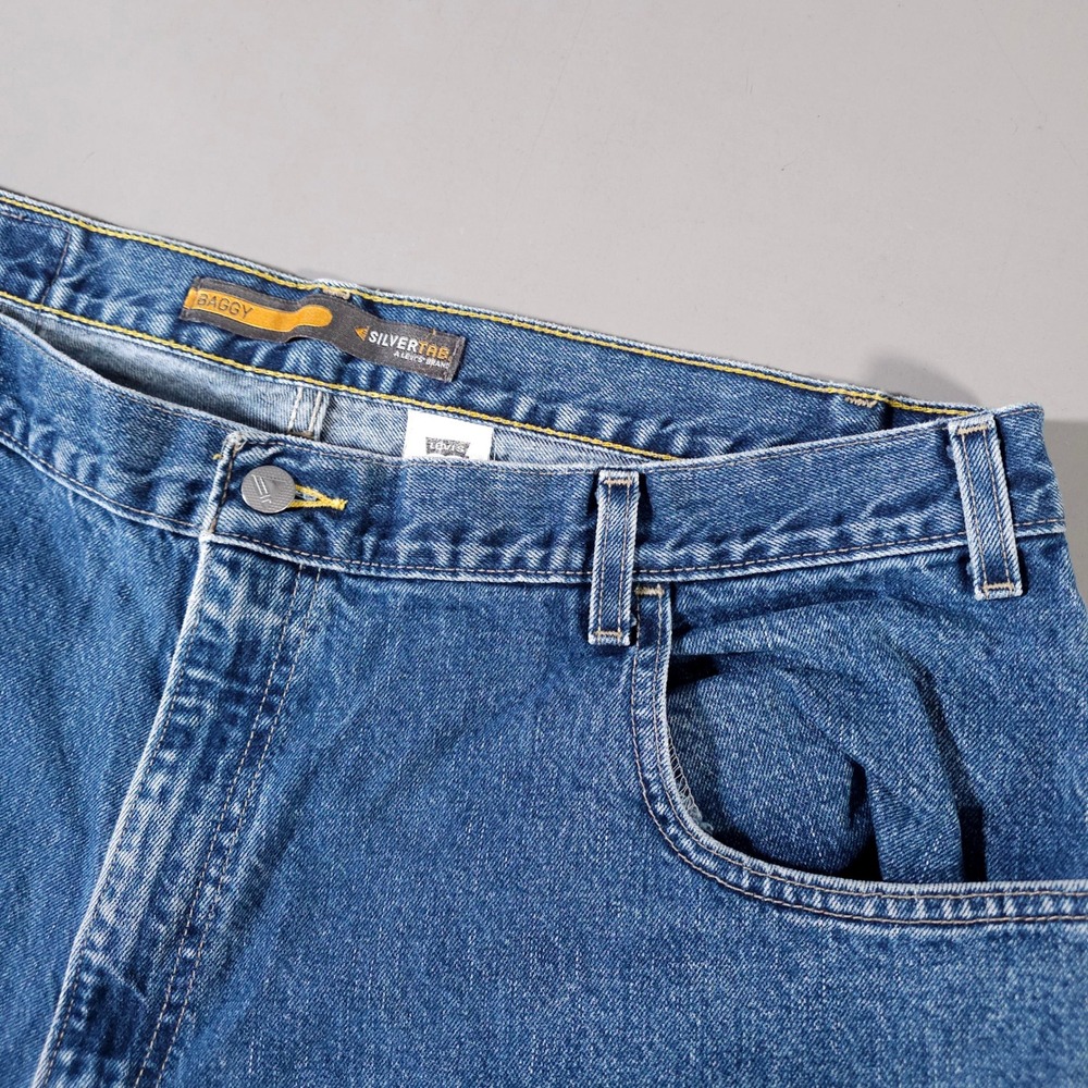 Levi's SilverTab Baggy Jeans Mens 40x32 Blue Vintage Y2K Wide Leg Denim